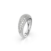 Sublima ring, White, Rhodium plated